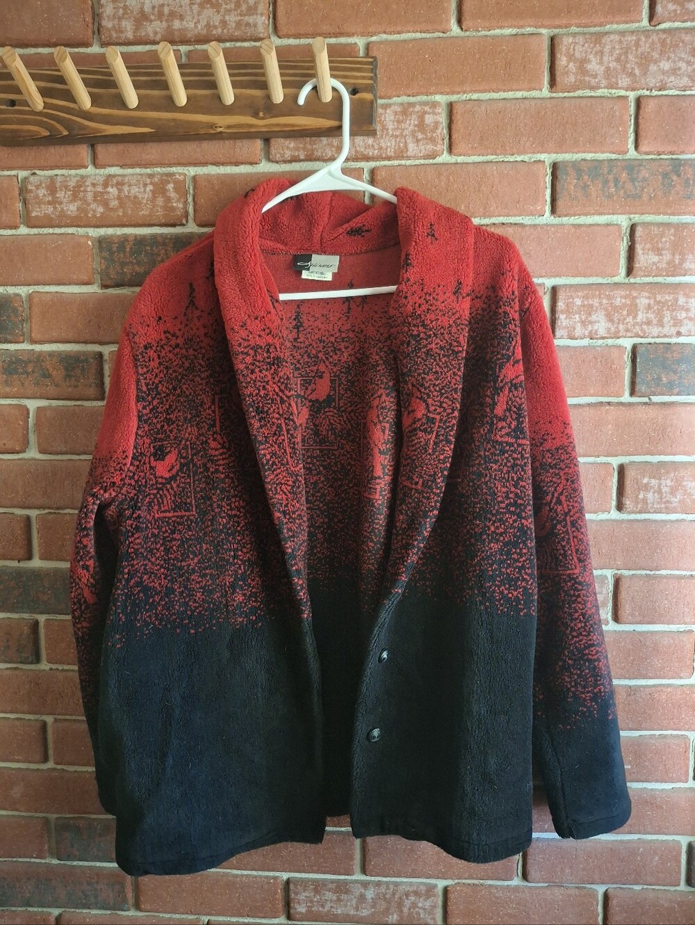 Artisan Red and Black Gradient Fleece Sweater